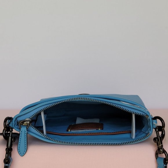 COACH Kitt Crossgrain Leather Messenger Crossbody- Pool ⭐ - Picture 14 of 16